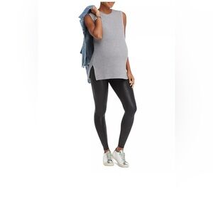 SPANX Mama Maternity Faux Leather Leggings NWT!